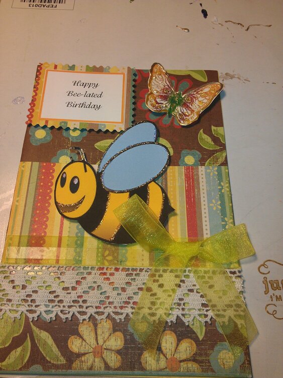 Bumble bee card by Carol at Heartstrings &amp; Woodthings