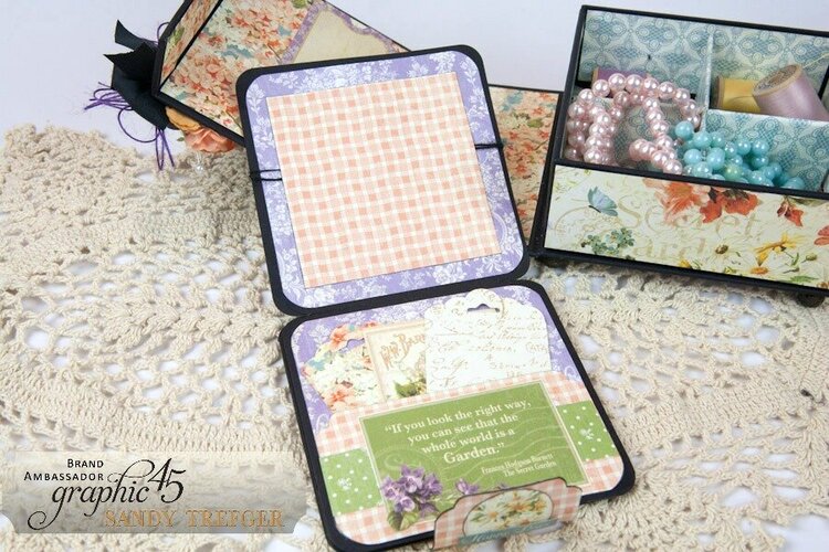 Graphic 45 Secret Garden Sewing Box with Mini Album