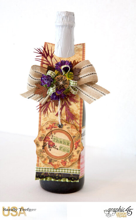 Graphic 45 Wine Bottle Tag for Hostess Gift