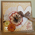 Vintage Heart and Flowers Card