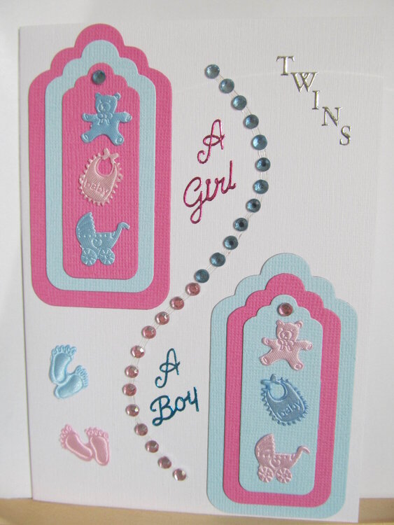 Twins Baby Card