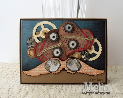 DCWV Industrial Chic and Pazzles Steampunk Card