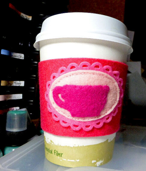 Very Pink Coffee Cozy