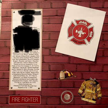 Memorial page for fallen firefighter