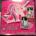 Just a girl and her unicorn headed to kindergarten!
