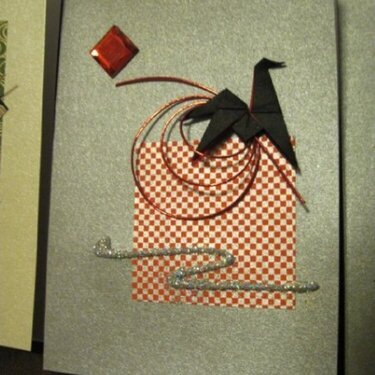 Origami card, horse and mizuhiki