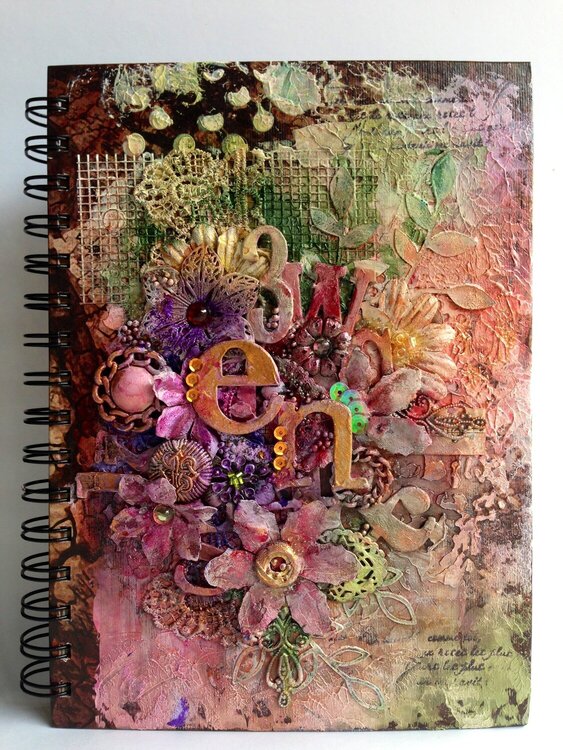 An altered journal inspired by Finnabair.