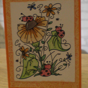 Orange Ladybugs Card for OWH
