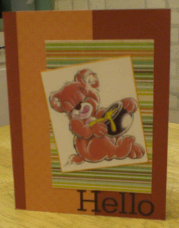 Honey Bear &quot;Hello&quot; Card for OWH
