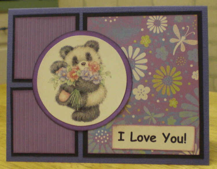 Flower Panda &quot;I Love You!&quot; Card for OWH