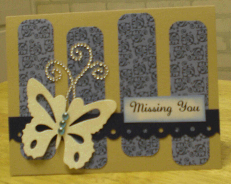 Butterfly &quot;Missing You&quot; Card for OWH