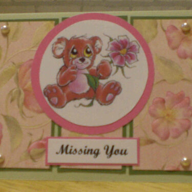 Flower Teddy &quot;Missing You&quot; Card for OWH