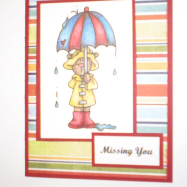 Rainy Day Bear &quot;Missing You&quot; Card for OWH