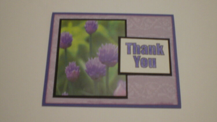 Purple Flowers &quot;Thank You&quot; Card for OWH