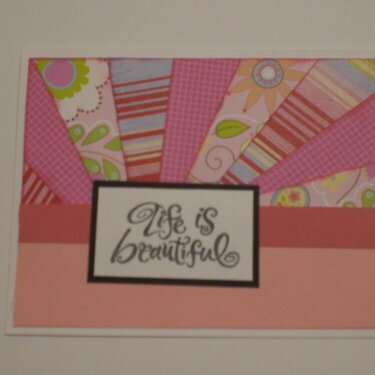 Pink &quot;Life Is Beautiful&quot; Starburst Card for OWH