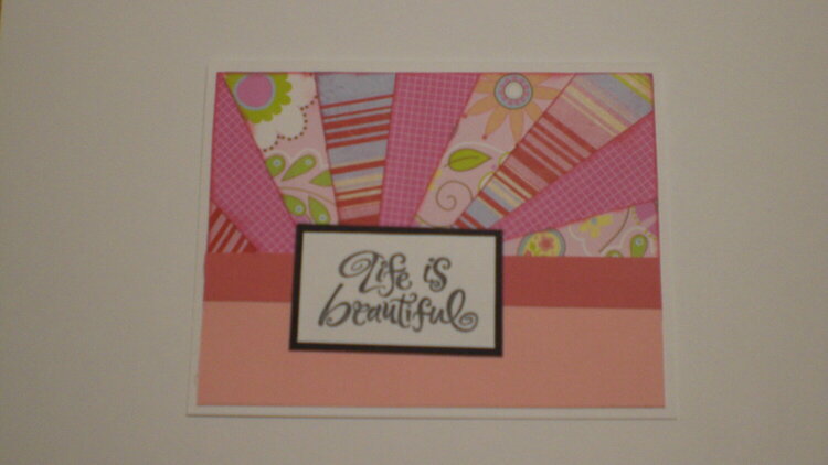 Pink &quot;Life Is Beautiful&quot; Starburst Card for OWH