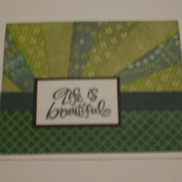 Green &quot;Life Is Beautiful&quot; Starburst Card for OWH
