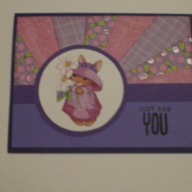 Flower Bunny &quot;Just For You&quot; Purple Starburst Card fort OWH