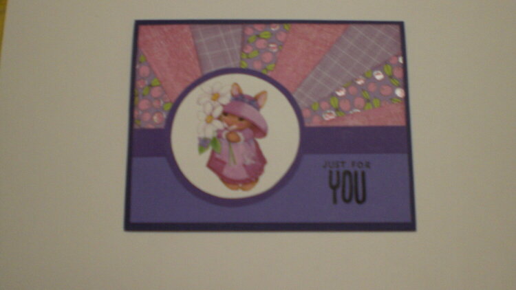 Flower Bunny &quot;Just For You&quot; Purple Starburst Card fort OWH