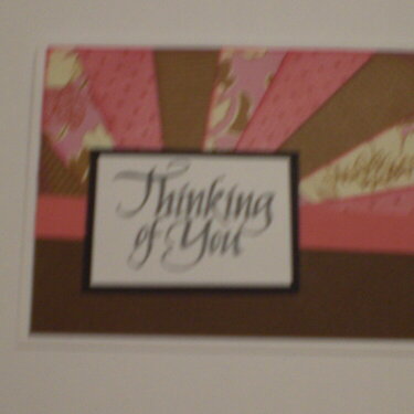 Pink &amp; Brown &quot;Thinking Of You&quot; Starburst Card for OWH