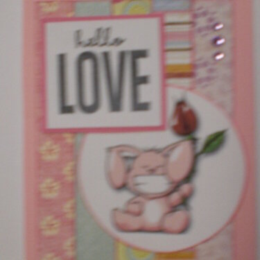 Pink Bunny &quot;Hello Love&quot; Card for OWH