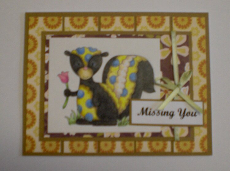 Quirky Skunk &quot;Missing You&quot; Card for OWH