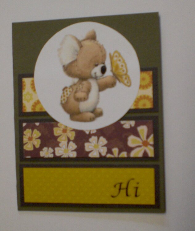 Butterfly Koala &quot;Hi&quot; Card for OWH