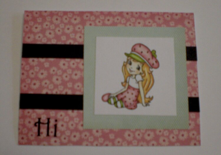Strawberry Girl &quot;Hi&quot; Card for OWH