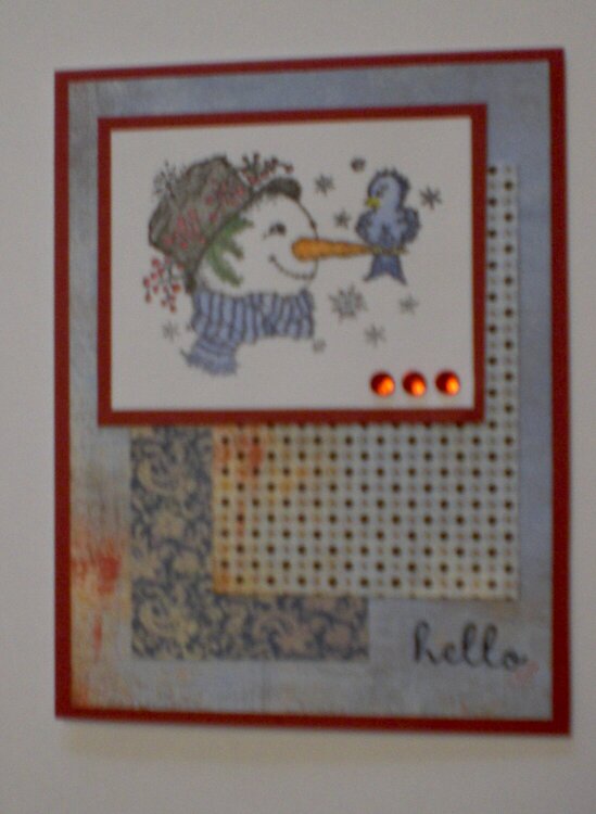 Snowman &quot;Hello&quot; Card for OWH