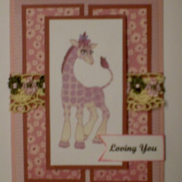 Pink Giraffe &quot;Loving You&quot; Card for OWH