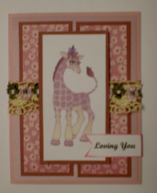 Pink Giraffe &quot;Loving You&quot; Card for OWH