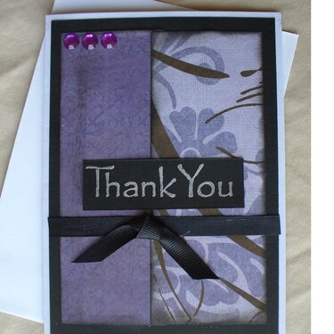 Purple/Black Thank You Card