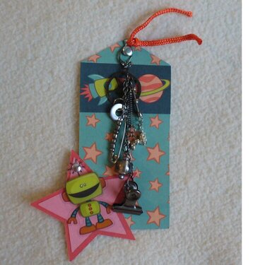 Robot Star Tag with a Metal Charm