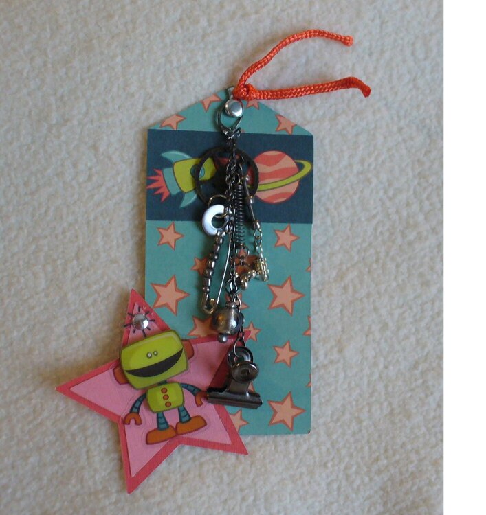 Robot Star Tag with a Metal Charm