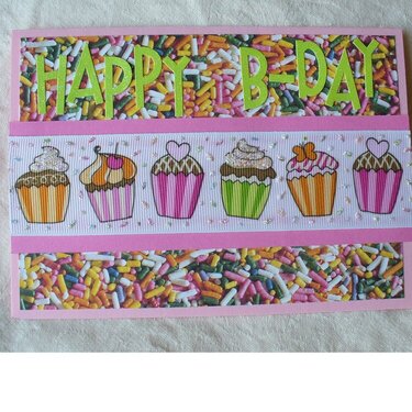 Sprinkles and Cupcakes B-Day Card
