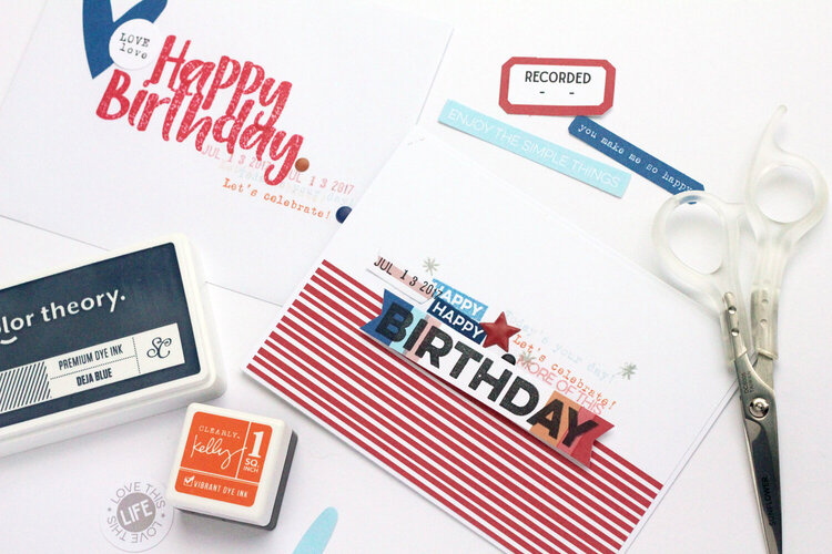 Happy Birthday Card-Red, Orange &amp; Blue