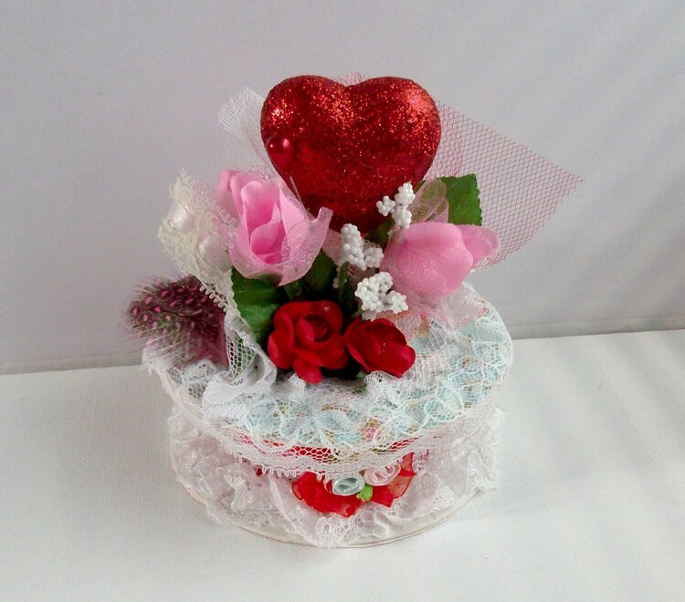 Valentines Heart &amp; Roses Altered Ribbon Spool