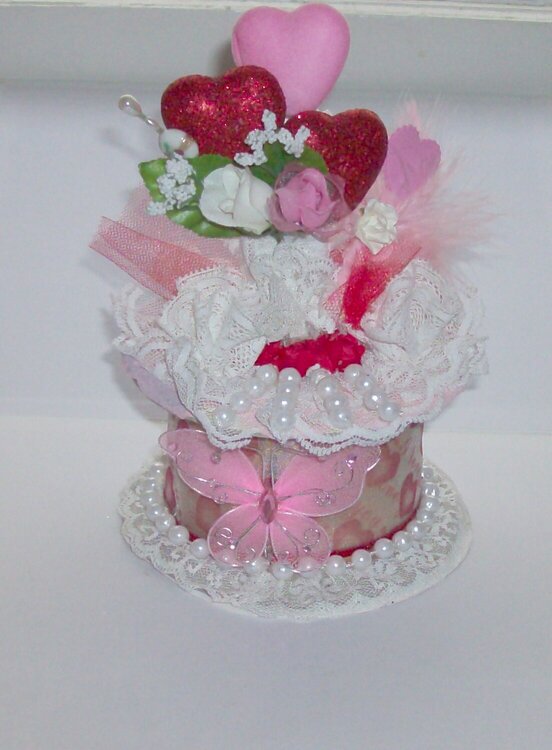 Valentines Heart &amp; Lace Altered Ribbon Spool