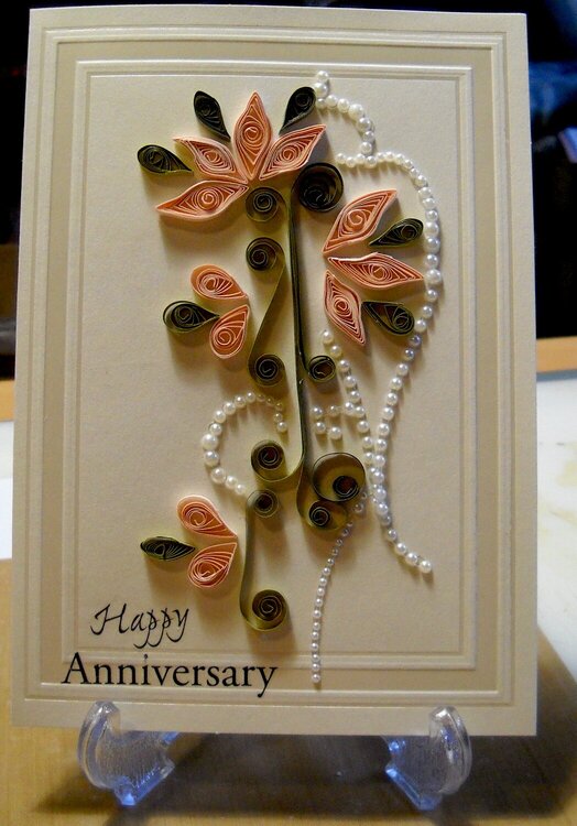 Quilled anniversary card