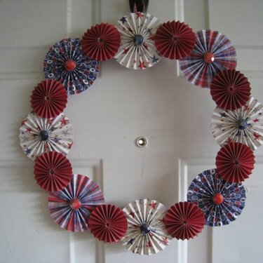 4th of July Paper Rosette Wreath 