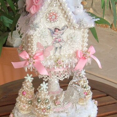 &quot; Shabby Chic Christmas Bird House &quot; for Reneabouquets 2017 Christmas Theme Challenge