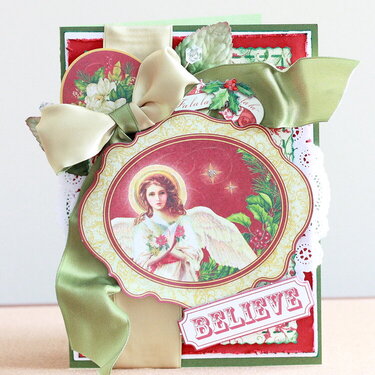 Angel Believe shabby chic layered Christmas card
