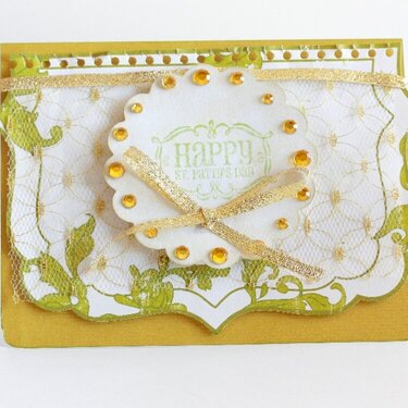 Netting and bling Happy St. Patrick&#039;s Day card