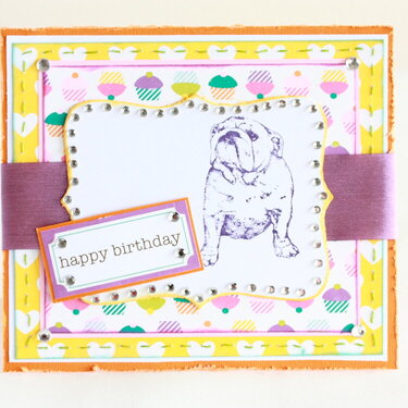 Happy (bulldog) birthday card