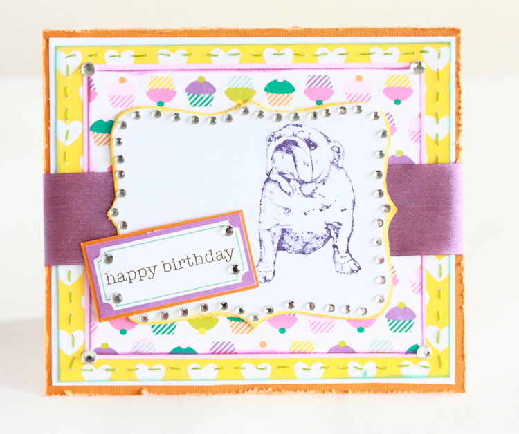 Happy (bulldog) birthday card