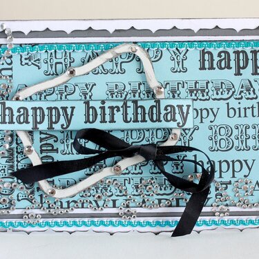 Blingy blue birthday card