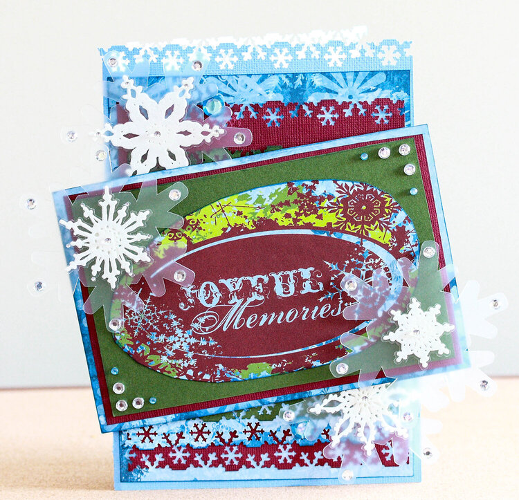 Joyful Memories snowflake filled Christmas card