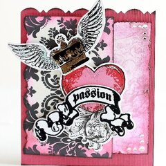 Damask passion Valentine's Day card