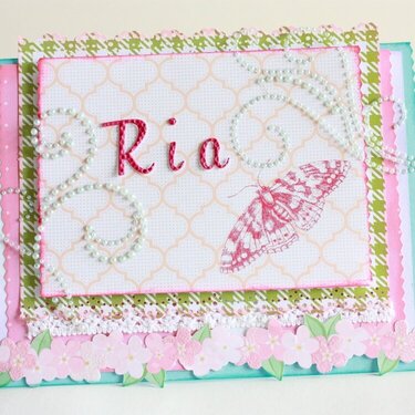 Pink butterfly &quot;Ria&quot; card
