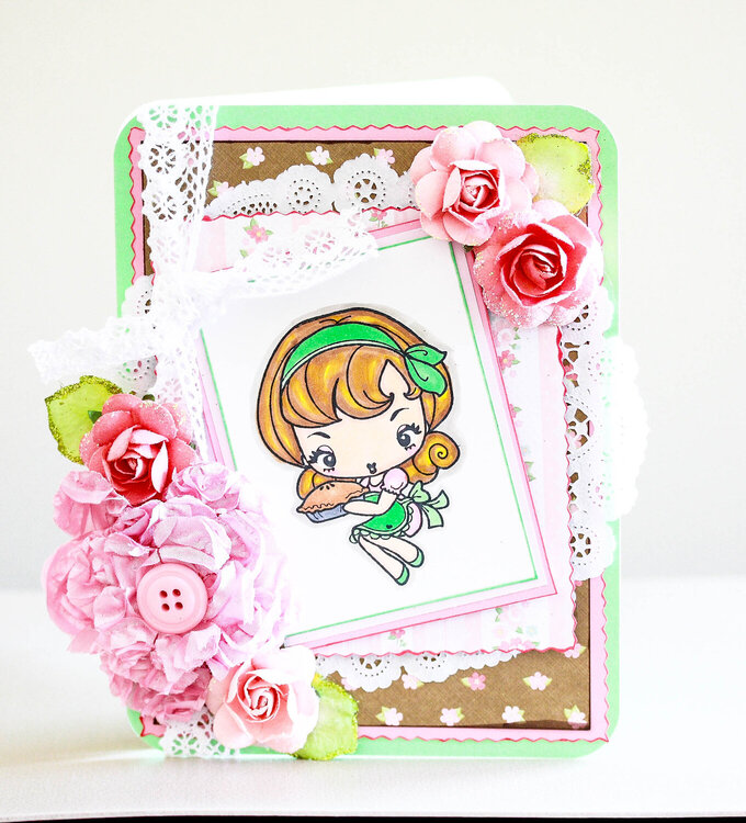 Sweetest Belated Birthday Wishes girly shabby chic card